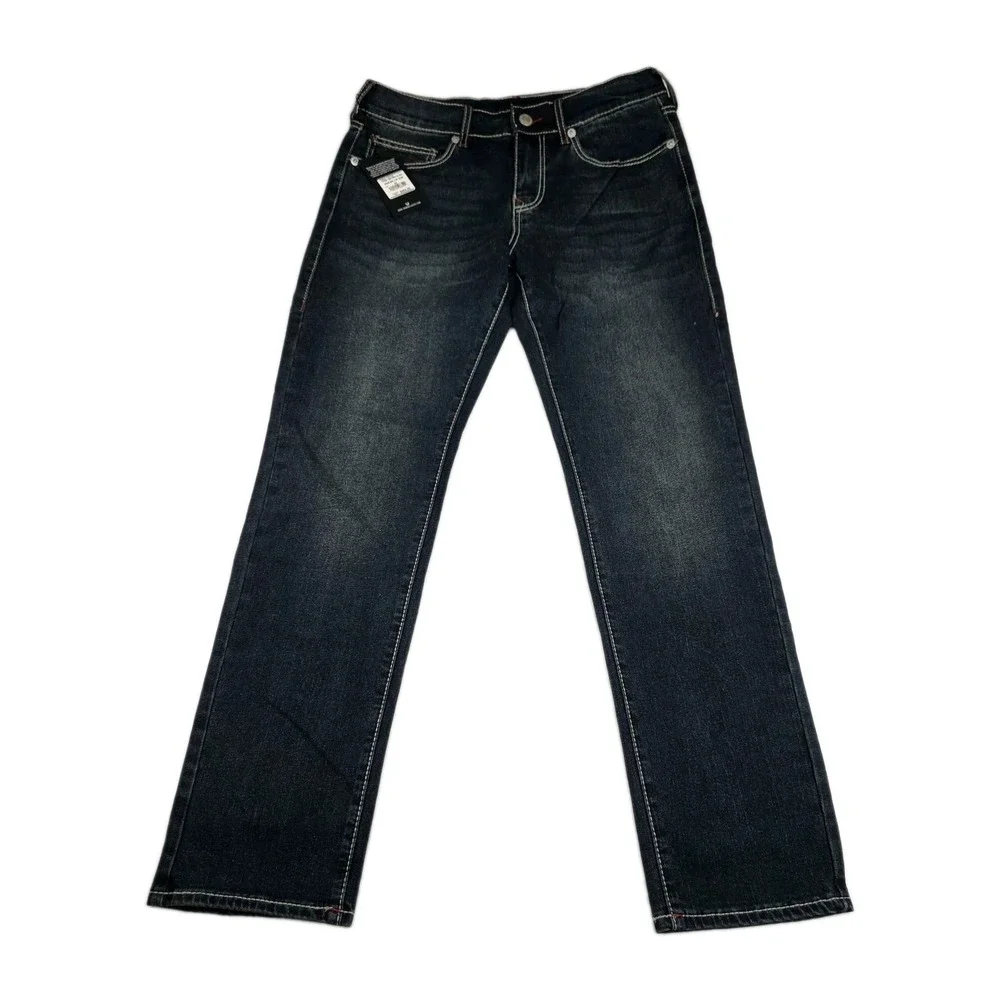 True Religion Jeans Mens Size 31 Geno Big T Relaxed Slim Dark Hawks Eye Wash New